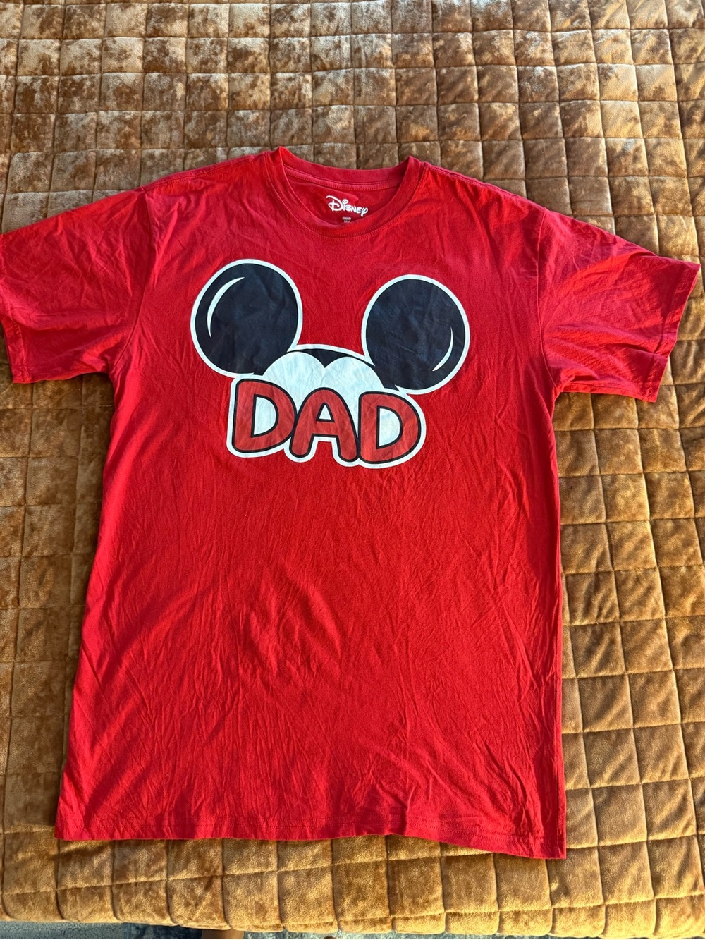 Disney Red Kids Tee with Mickey Ear "DAD" Graphic